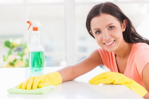Professional oven cleaner in Richmond removing grease from a home oven