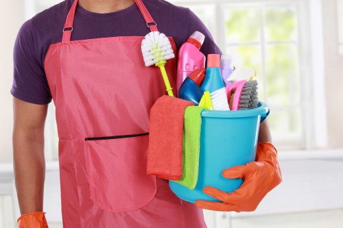 Professional oven cleaning in Richmond removing grease from an oven interior