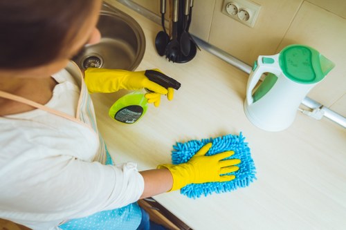 Professional office cleaners in Richmond maintaining a tidy workplace