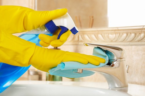 Office cleaners in Richmond working in a reception and meeting area