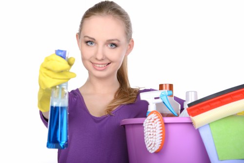 Eco-friendly Richmond cleaners working in a bright kitchen